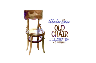 Watercolor old chair