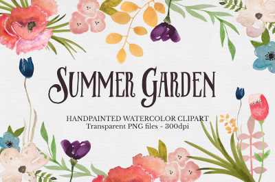 Watercolor Flower Clipart Set