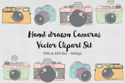 Hand Drawn Vector Camera Clipart