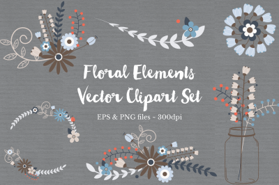 Floral Wreath Clipart Vector Files