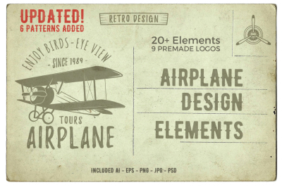 Airplane Badges & Design Elements
