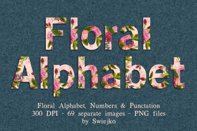 Floral Alphabet, cottage chic letters