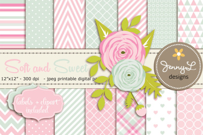 Mother's Day Digital Paper and Clipart