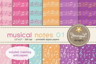 Musical Notes Music digital Papers