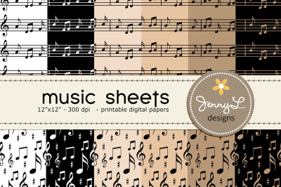 Music Sheets digital Papers