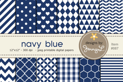 Navy Blue Digital Papers