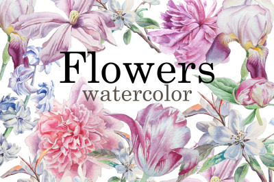 Flowers. Watercolor.