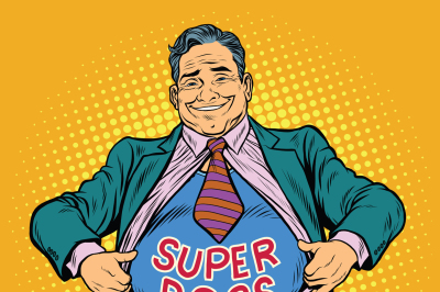 Super boss, a fat man businessman hero