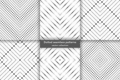 Set of dotted seamless patterns