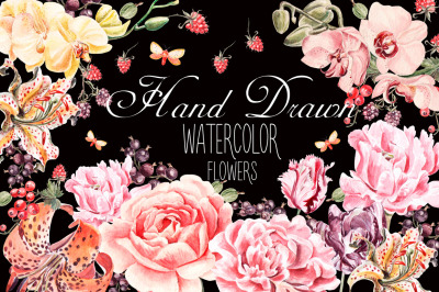 Beautiful watercolor flowers