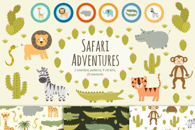 Safari adventures: patterns &amp; stickers