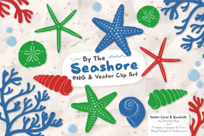Seashore Shells &amp; Coral Clipart in Crayon Box Boy