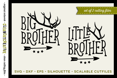 SVG Big Brother Little Brother design with antlers and arrow SVG DXF EPS PNG