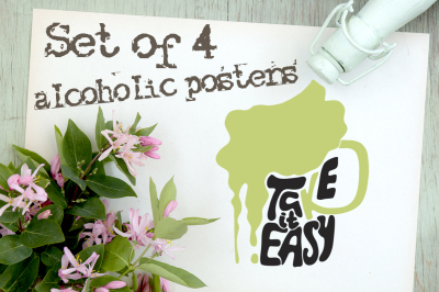 Set of alcoholic posters