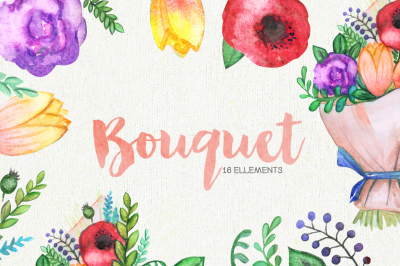Watercolor Bouquet Clipart