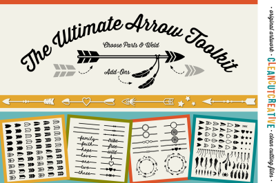 The Ultimate ARROW TOOLKIT - DIY Arrows - boho feathers dreamcatcher monogram frame - SVG DXF EPS - Cricut & Silhouette - clean cutting files