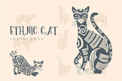 9 Ethnic Cat Vector Pack