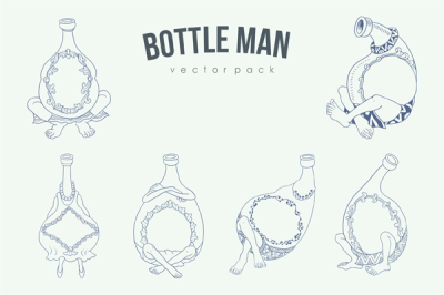 6 Bottleman Vector Pack