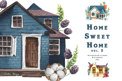 Watercolor Clipart - Houses vol. 2 