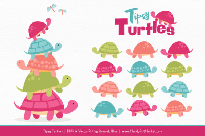 Sweet Stacks Tipsy Turtles Stack Clipart in Bohemian