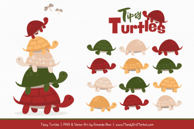Sweet Stacks Tipsy Turtles Stack Clipart in Christmas