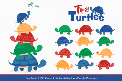 Sweet Stacks Tipsy Turtles Stack Clipart in Crayon Box Boy