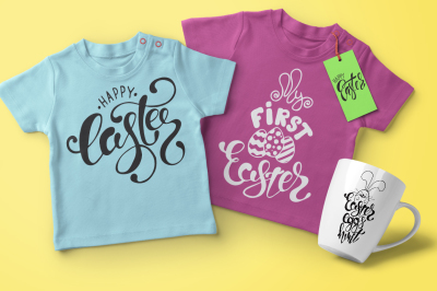 Easter quotes. Spring lettering set