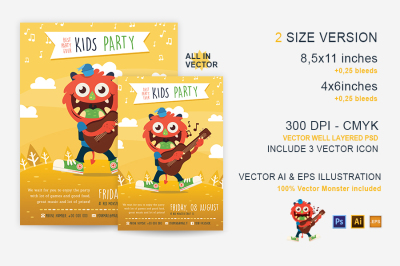 Party Kid Illustrated Flyer Template