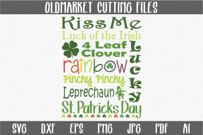 St. Patrick's Day Subway Art SVG Cut File - SVG - DXF - PNG - JPEG -