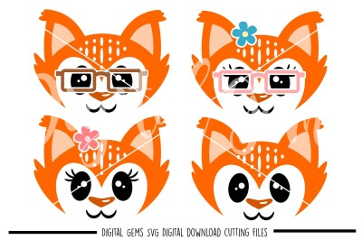 Fox faces SVG / DXF / EPS / PNG Files