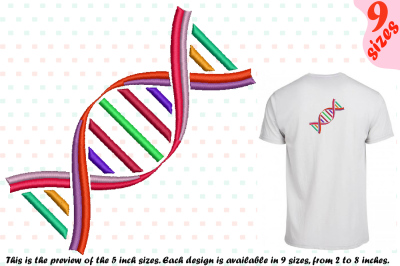 DNA Structure - Science - Designs for Embroidery Machine sign 195b