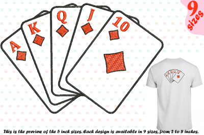 Poker Royal Flush Designs for Embroidery casino las vegas 196b