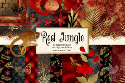 Red Jungle Digital Scrapbooking Kit