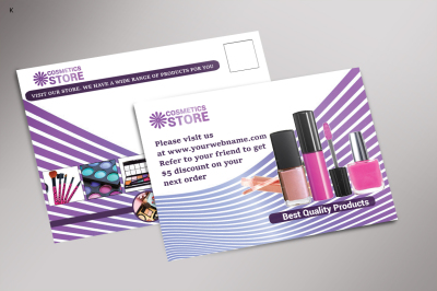 Cosmetic Store PostCard Template