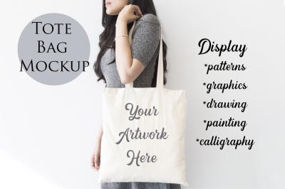 Tote Bag Mockup-woman carrying bag