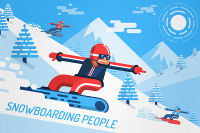 Snowboarding People