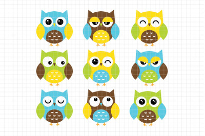 Expressive Owls-Digital Clipart &28;LES.CL02A&29;