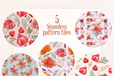 5 Floral Seamless Patterns