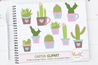 Cacti Clipart Set | Succulents Graphics Set
