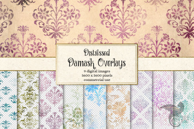 Distressed Damask Overlays