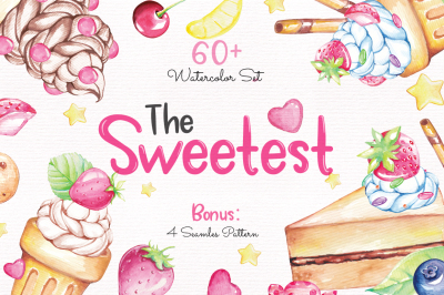 The Sweetest watercolor dessert set