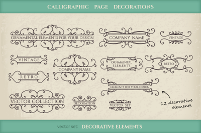 Vector Calligraphic Design Elements