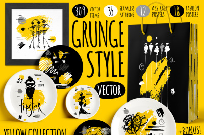Grunge Style Yellow Collection