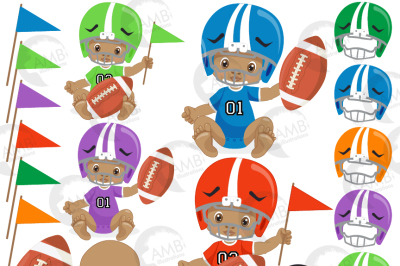 Sport baby, football player baby, clipart, graphics AMB-2365