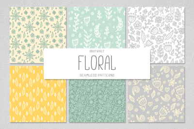 6 FLORAL seamless patterns