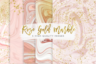 Gold and rose gold marble, pink glitter marble, glam rose gold planner