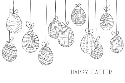 Hand drawn Easter background, card