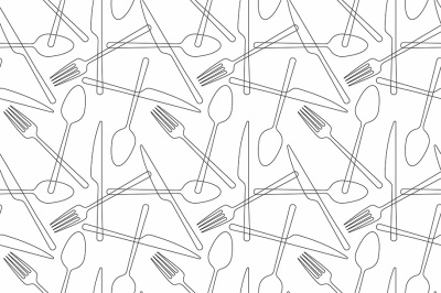 seamless pattern Fork, spoon, knife 