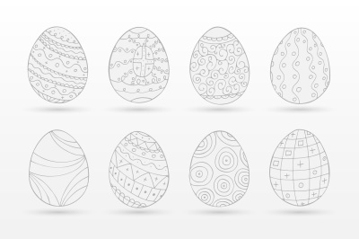 Hand drawn easter eggs-doodle style