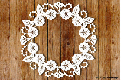 Bellflowers wreath SVG files for Silhouette Cameo and Cricut.